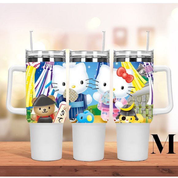 Sanrio Hello Kitty Tumbler 40 oz tumbler with hand carry handle and straw - Picture 9 of 17